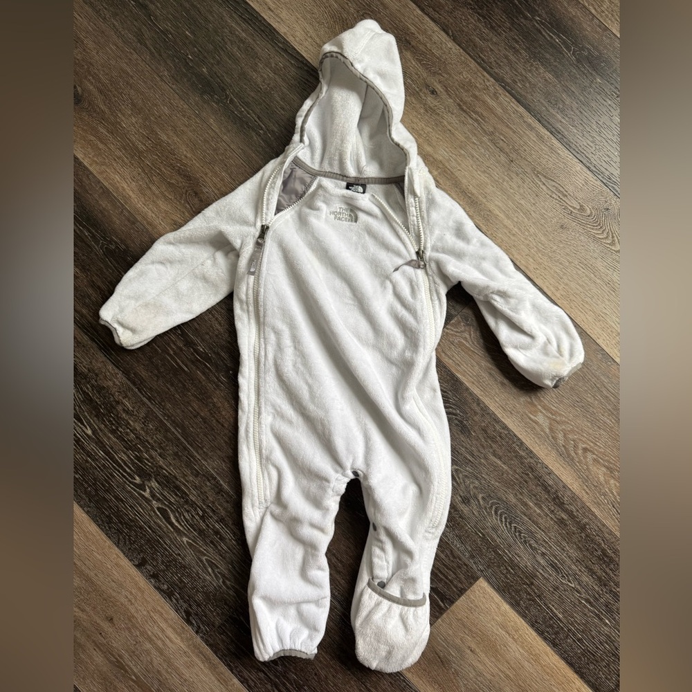 The North Face Fleece Baby Bunting, White, 12-18 Months